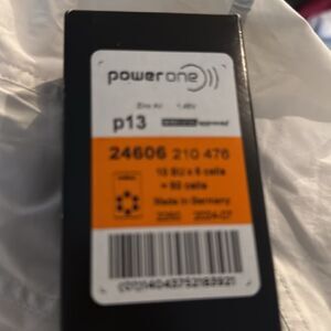 Power One P13 Wireless High Level Hearing Aid‎ Batteries 1.45 V Box of 60